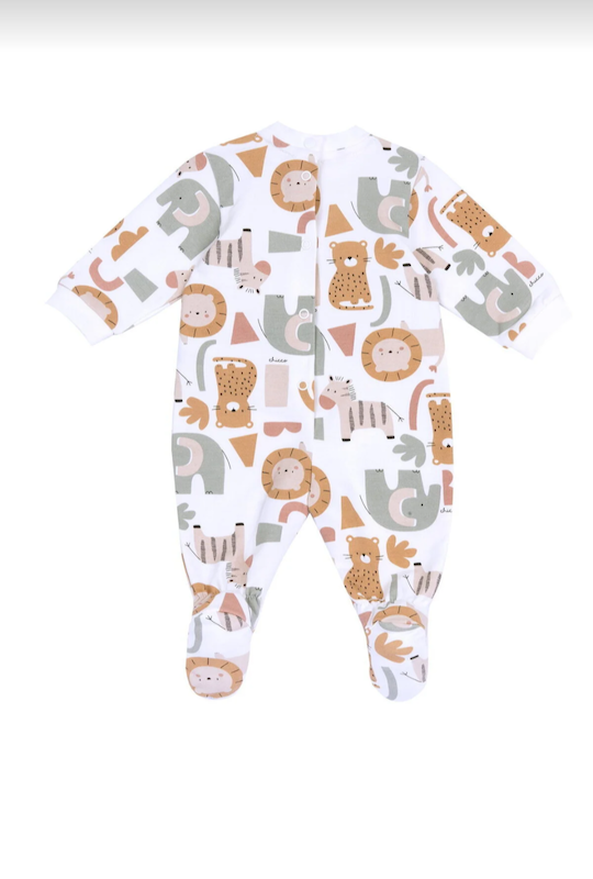 سرهمی نوزادی پشت‌دکمه‌دار طرح حیوانات جنگل چیکو | Chicco sleepsuits