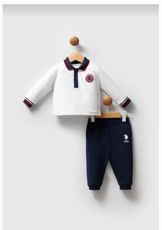 ست بلوز یقه پولوشرت و شلوار نوزادی پسرانه یو.اس. پولو اسن | U.S. Polo Assn. Baby set