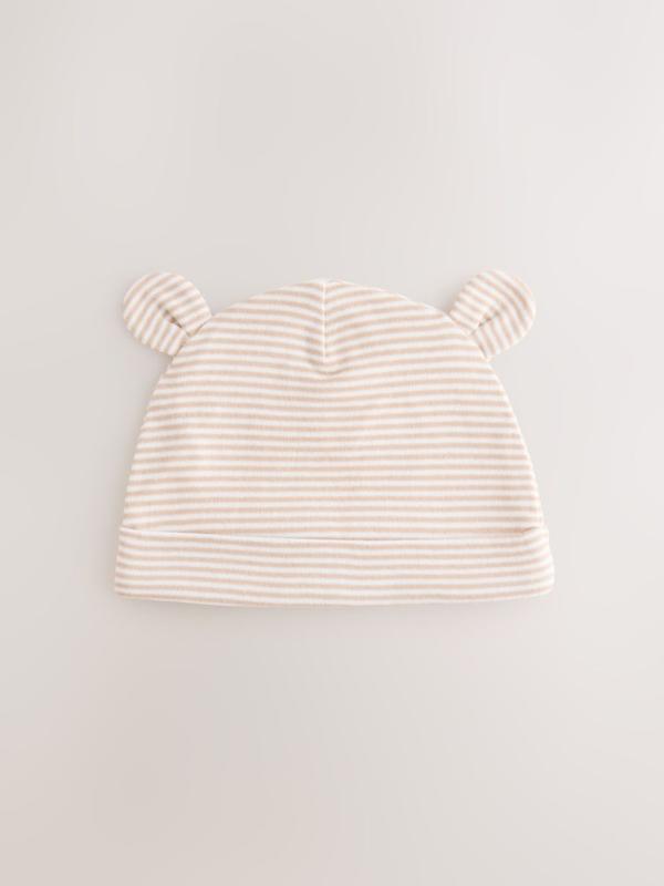 ست کلاه نوزادی ۳ عددی نخی گوش‌دار خنثی  | Next baby beanies 