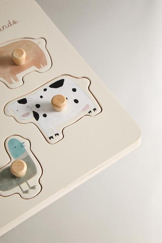 پازل چوبی صدادار حیوانات زارا |  Zara Kids Animal Sounds Wooden Puzzle