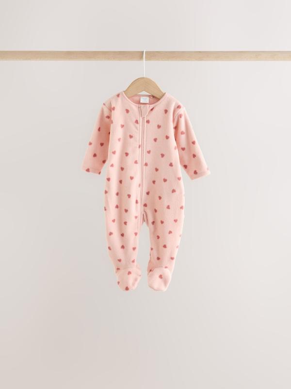 ست سرهمی میکروفلیس ۴ عددی طرح قلب صورتی نکست | Next sleepsuits 