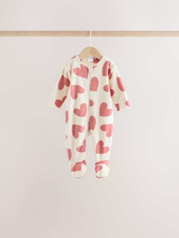 ست سرهمی میکروفلیس ۴ عددی طرح قلب صورتی نکست | Next sleepsuits 