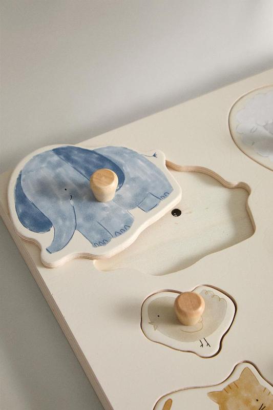 پازل چوبی صدادار حیوانات زارا |  Zara Kids Animal Sounds Wooden Puzzle