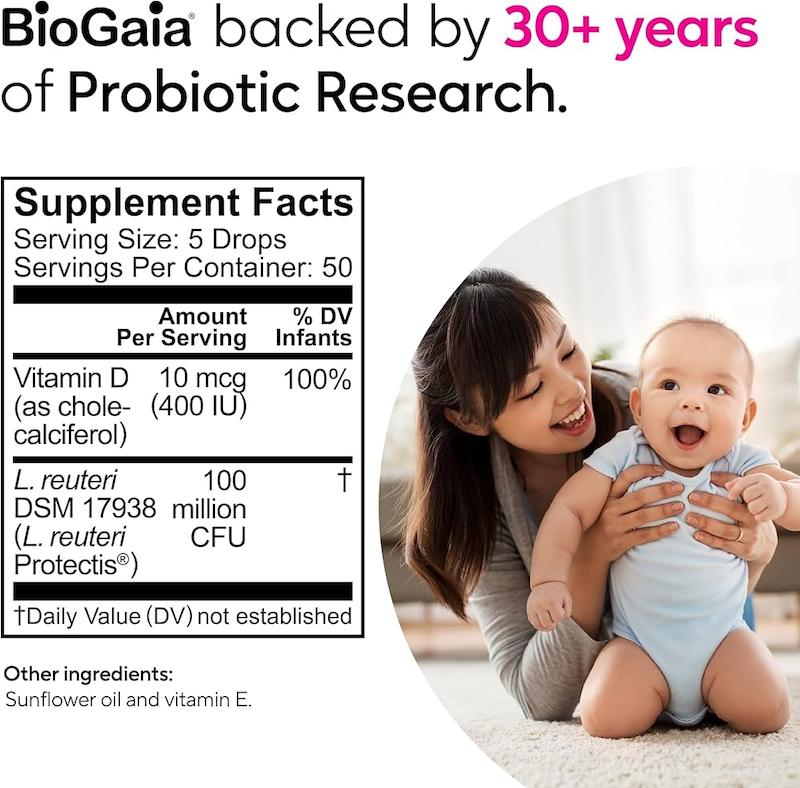 قطره پروبیوتیک و ویتامین D3 نوزاد بایوگایا (BioGaia Protectis Baby Drops)