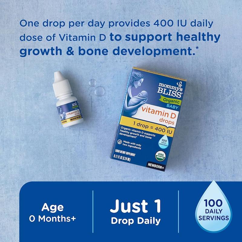 قطره ویتامین D3 ارگانیک نوزاد مامیز بلیس (Mommy's Bliss Organic Vitamin D Drops)