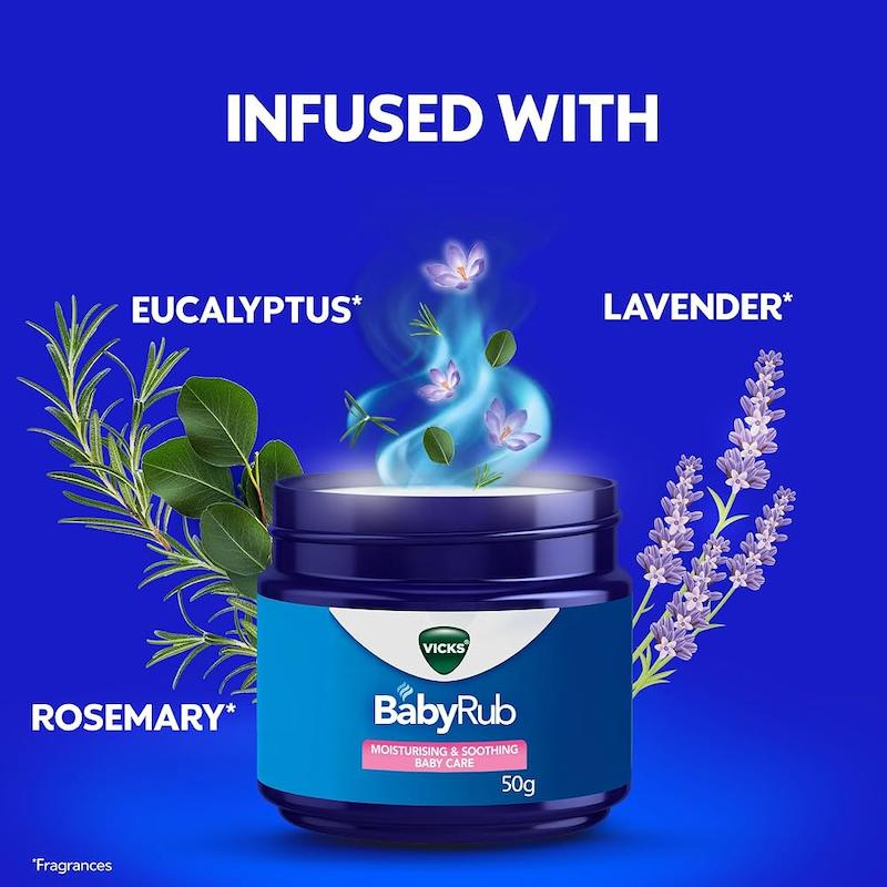 پماد آرام‌بخش و مرطوب‌کننده کودک ویکز (Vicks BabyRub Comfort Care)