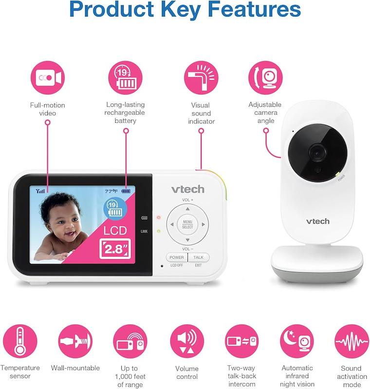 پیجر تصویری و دوربین مراقبت از کودک وی‌تک (VTech VM819 Baby Monitor)