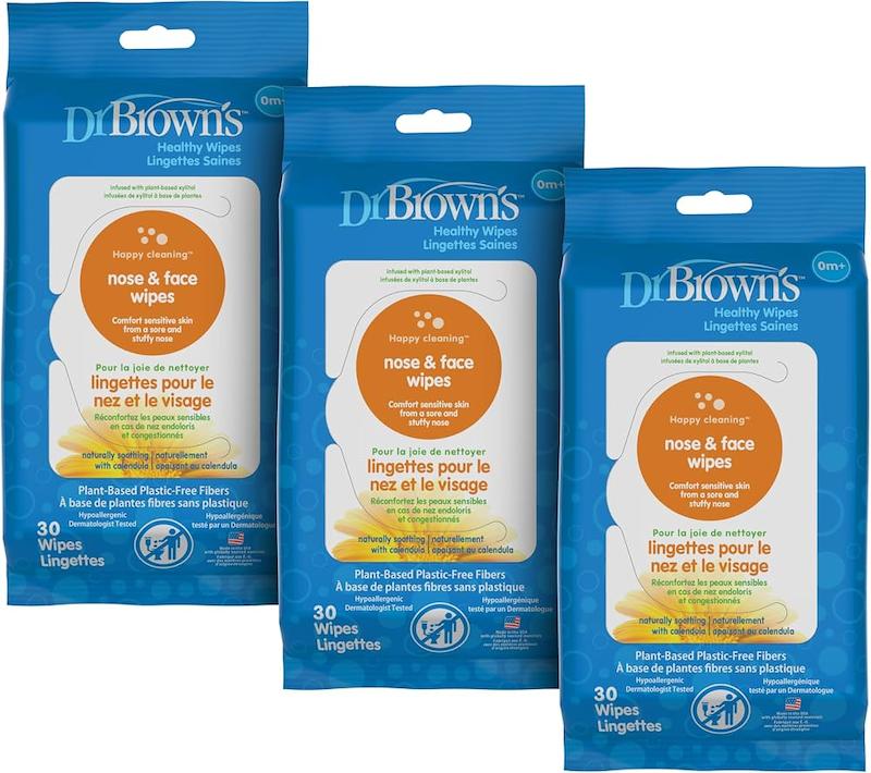 دستمال مرطوب تمیزکننده بینی و صورت دکتر براونز (Dr. Brown's Nose & Face Wipes)
