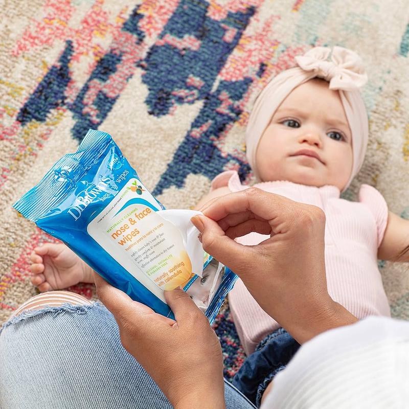 دستمال مرطوب تمیزکننده بینی و صورت دکتر براونز (Dr. Brown's Nose & Face Wipes)