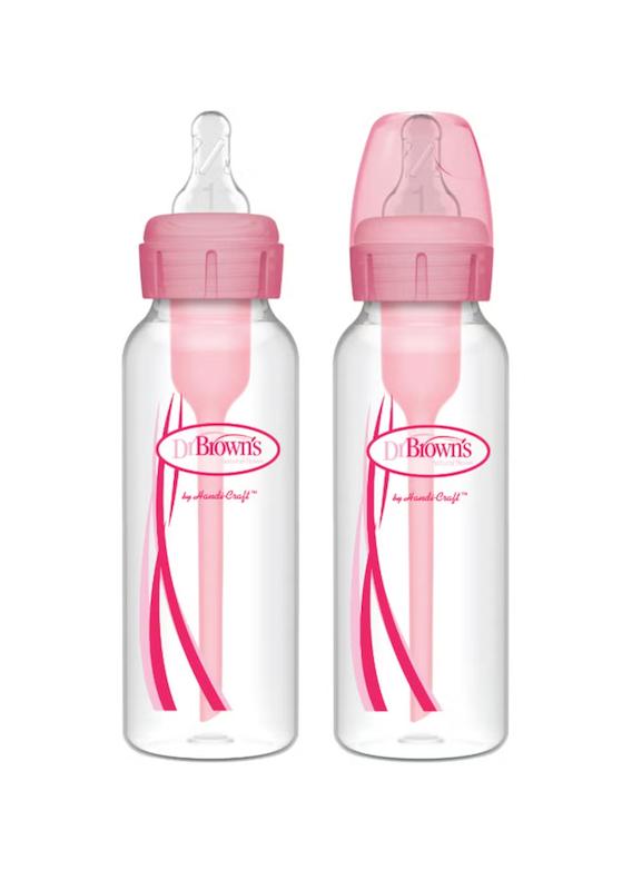 پک ۲ عددی شیشه‌شیر ضدکولیک طلقی دهانه باریک ۲۵۰ میل  دکتر براونز (Dr. Brown's Options+ PP Narrow Bottle 250ml - 2 Pack)