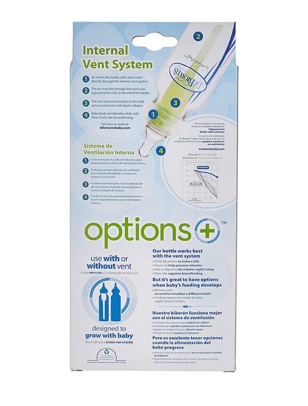 پک ۲ عددی شیشه‌شیر ضدکولیک طلقی دهانه باریک ۲۵۰ میل  دکتر براونز (Dr. Brown's Options+ PP Narrow Bottle 250ml - 2 Pack)