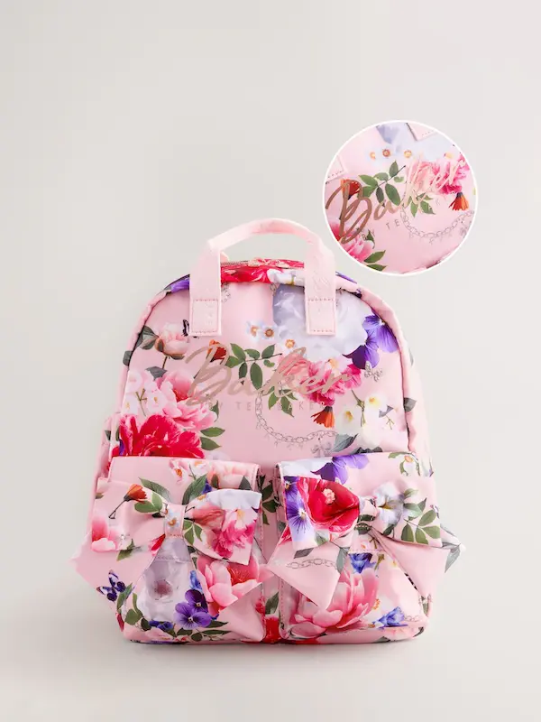 کوله‌پشتی دخترانه گل‌دار با پاپیون برند Baker by Ted Baker