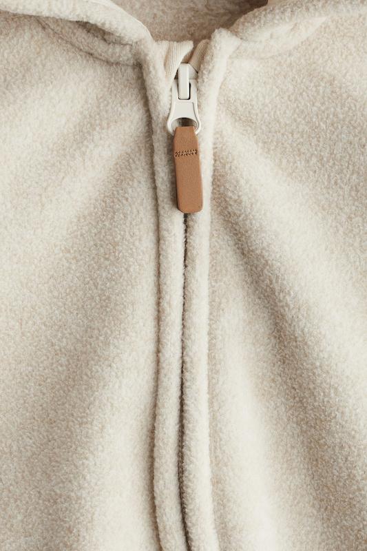سرهمی پلار کلاه‌دار نوزادی اچ اند ام مدل هودد فلیس آل این وان سویت | H&M Hooded Fleece All-in-One Suit