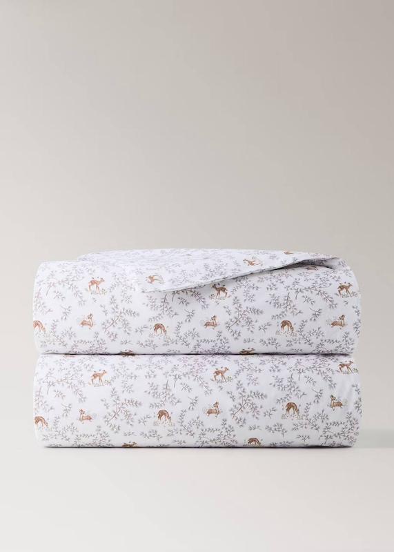 کاور لحاف نخی پرکال طرح‌دار نوزادی منگو | Mango Patterned 100% Percale Cotton Crib Duvet Cover