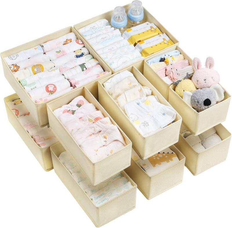 ست ۱۲ عددی نظم‌دهنده و تفکیک‌کننده کشو و کمد لباس ویتاپ‌مارت | Vtopmart 12-Pack Drawer Organizer Bins for Clothes