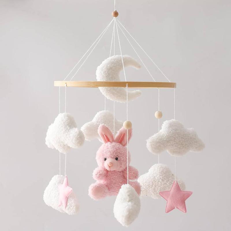 آویز تخت نوزاد چوبی برند پرامیس بیب طرح خرس و ماه | Promise Babe Wooden Baby Bed Mobile - Brown