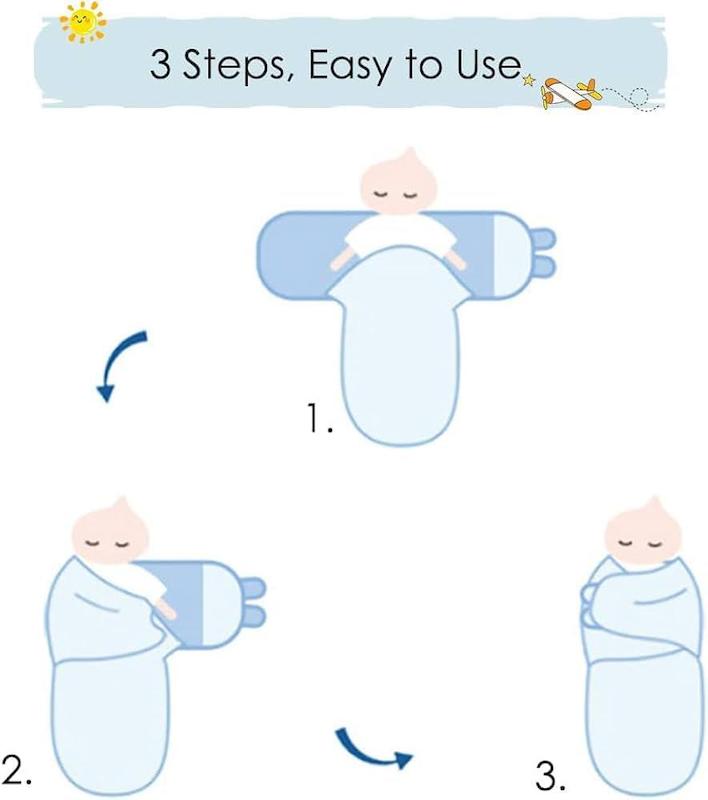 ست ۳ عددی قنداق و کیسه خواب نوزاد اسکای-تاچ همراه با کلاه گوش‌دار | SKY-TOUCH Baby Swaddle Blanket Wraps 3-Pack