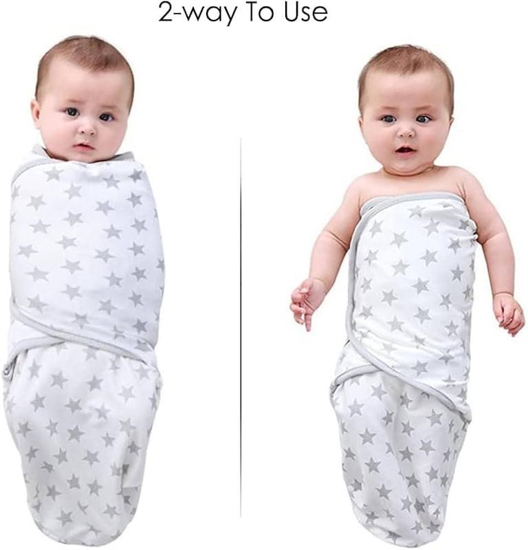 ست ۳ عددی قنداق و کیسه خواب نوزاد اسکای-تاچ همراه با کلاه گوش‌دار | SKY-TOUCH Baby Swaddle Blanket Wraps 3-Pack
