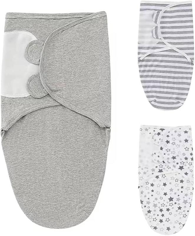 ست ۳ عددی قنداق و کیسه خواب نوزاد اسکای-تاچ همراه با کلاه گوش‌دار | SKY-TOUCH Baby Swaddle Blanket Wraps 3-Pack