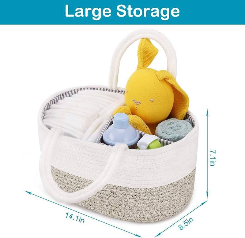 سبد نظم‌دهنده و کیف لوازم نوزاد طنابی اَبنکل | ABenkle Baby Diaper Caddy Nursery Storage Bin
