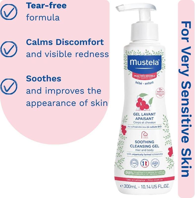 ژل شستشو و حمام تسکین‌دهنده مو و بدن ماستلا مخصوص پوست‌های بسیار حساس | Mustela Baby Soothing Cleansing Gel