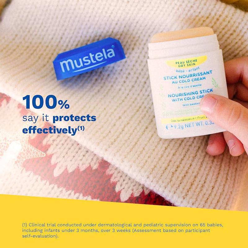 استیک مرطوب‌کننده و مغذی لب و صورت ماستلا حاوی کلد کرم مخصوص پوست خشک |  Mustela Baby Nourishing Stick with Cold Cream