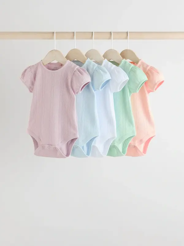 پک ۵ تایی بادی آستین پفکی رنگ پاستلی نکست | Next Bodysuit 