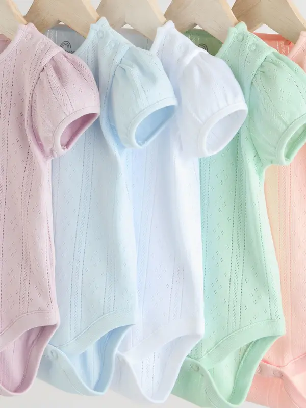 پک ۵ تایی بادی آستین پفکی رنگ پاستلی نکست | Next Bodysuit 