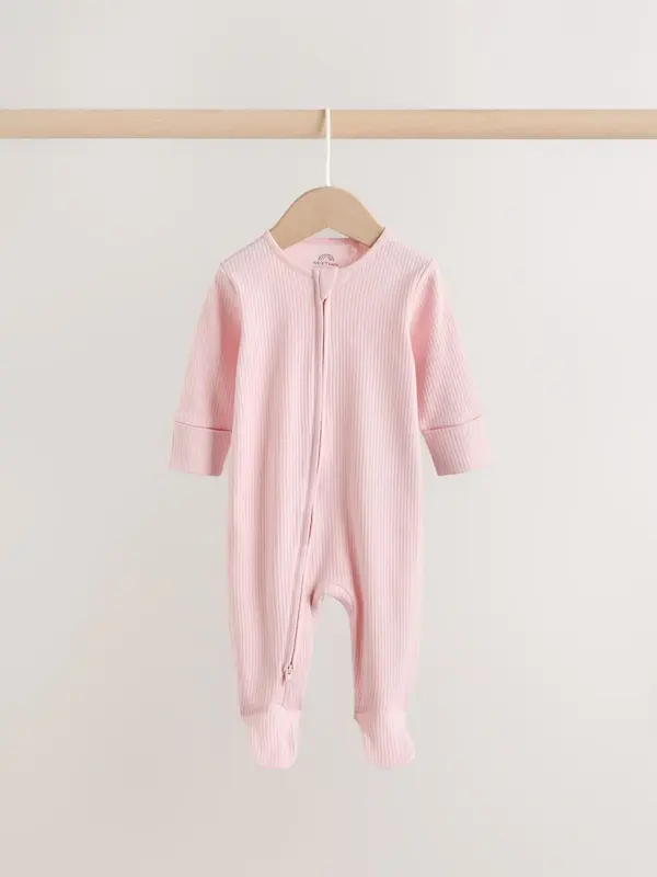 پک ۳ عددی سرهمی خواب زیپ‌دار دوطرفه صورتی نکست | Next sleepsuits 