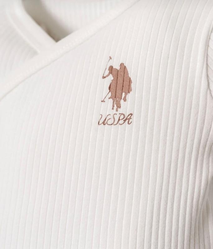 ست ۵ تکه بیمارستانی نوزادی دخترانه U.S. Polo Assn. سفید
