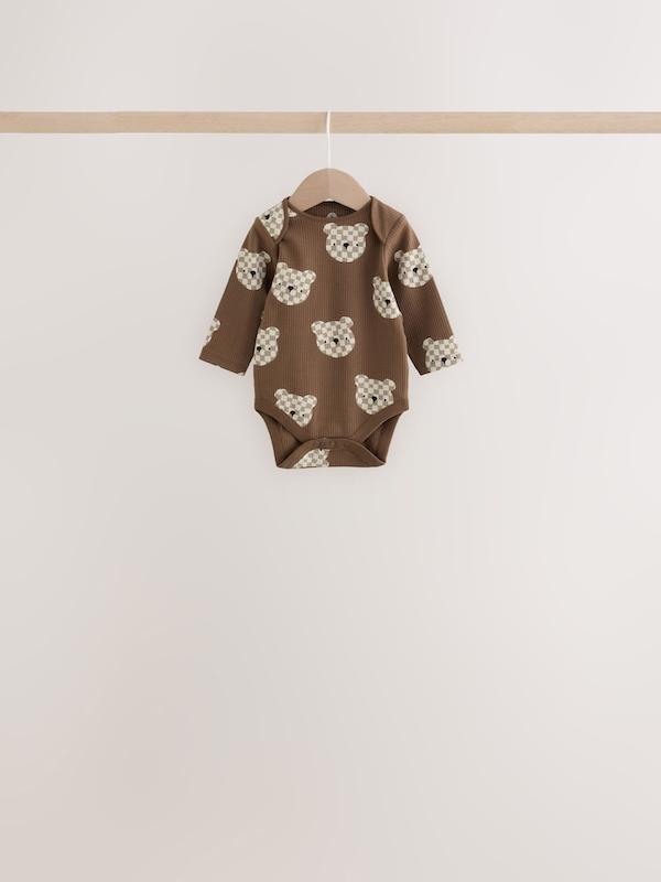 ست بادی آستین‌بلند ۵ عددی طرح خرس قهوه‌ای نکست | Next Bodysuit 