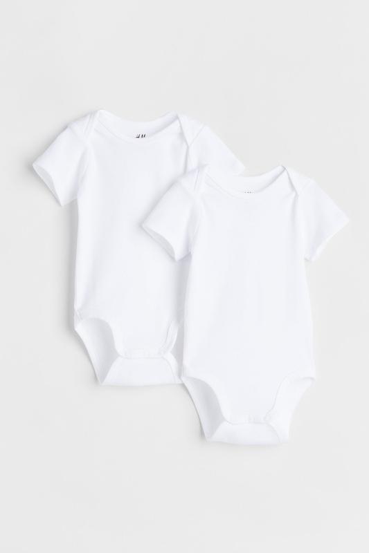 ست بادی آستین‌کوتاه سفید ۲ عددی اچ‌اند‌ام |  H&M Bodysuit 