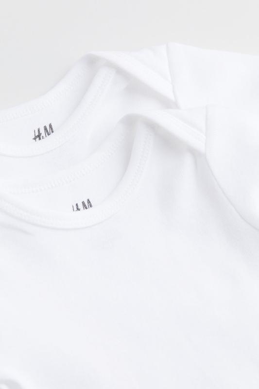 ست بادی آستین‌کوتاه سفید ۲ عددی اچ‌اند‌ام |  H&M Bodysuit 