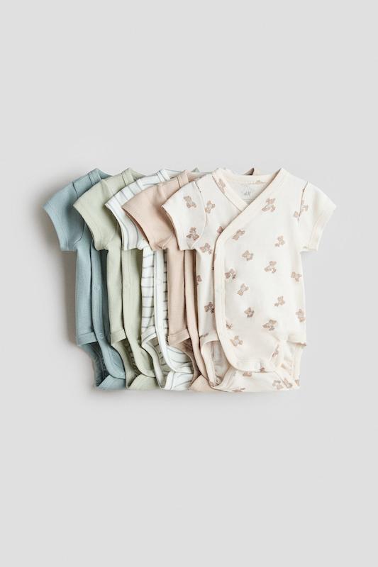 ست بادی نخی آستین‌کوتاه ۵ عددی اچ‌اند‌ام |  H&M bodysuit 