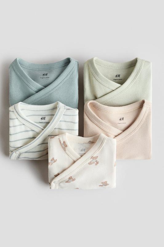 ست بادی نخی آستین‌کوتاه ۵ عددی اچ‌اند‌ام |  H&M bodysuit 