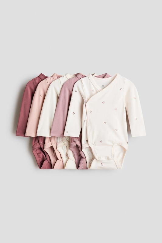 ست بادی آستین‌بلند کیفوری (کراپ‌اور) ۵ عددی اچ‌اند‌ام | H&M bodysuit 