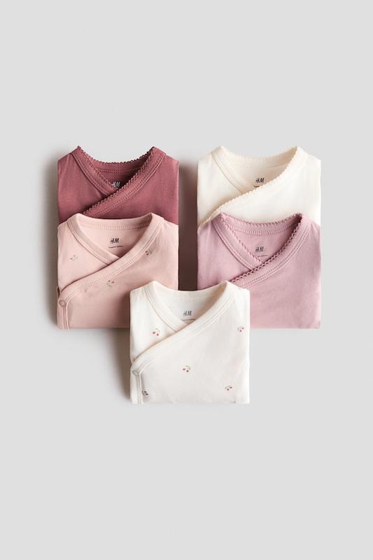 ست بادی آستین‌بلند کیفوری (کراپ‌اور) ۵ عددی اچ‌اند‌ام | H&M bodysuit 