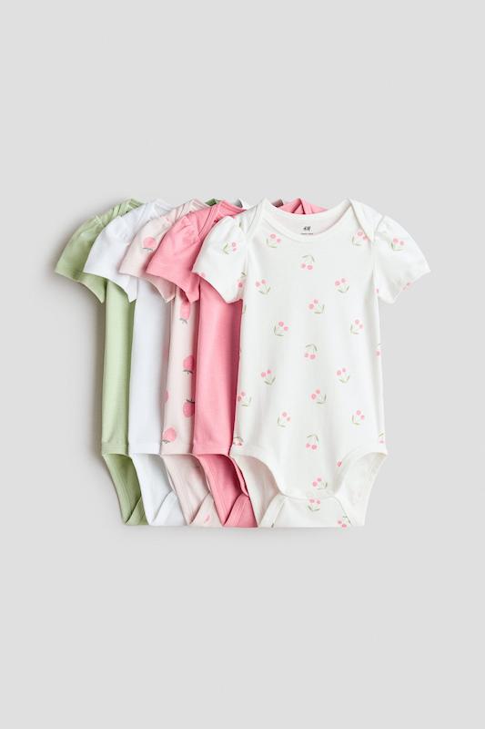 ست بادی آستین‌کوتاه نخی ۵ عددی اچ‌اند‌ام |  H&M bodysuit 