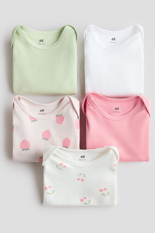 ست بادی آستین‌کوتاه نخی ۵ عددی اچ‌اند‌ام |  H&M bodysuit 