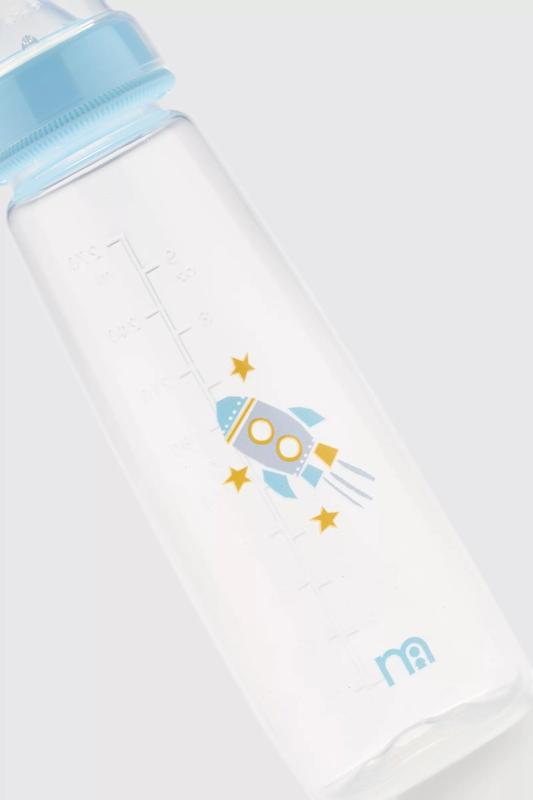 ست ۳ عددی شیشه شیر دهانه باریک مادرکر |  Mothercare Narrow Neck Bottles Blue Rocket