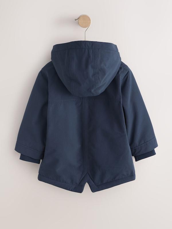 کاپشن پارکا ضدآب آستر بورگ سرمه‌ای نکست | Next Navy Waterproof Borg Lined Parka