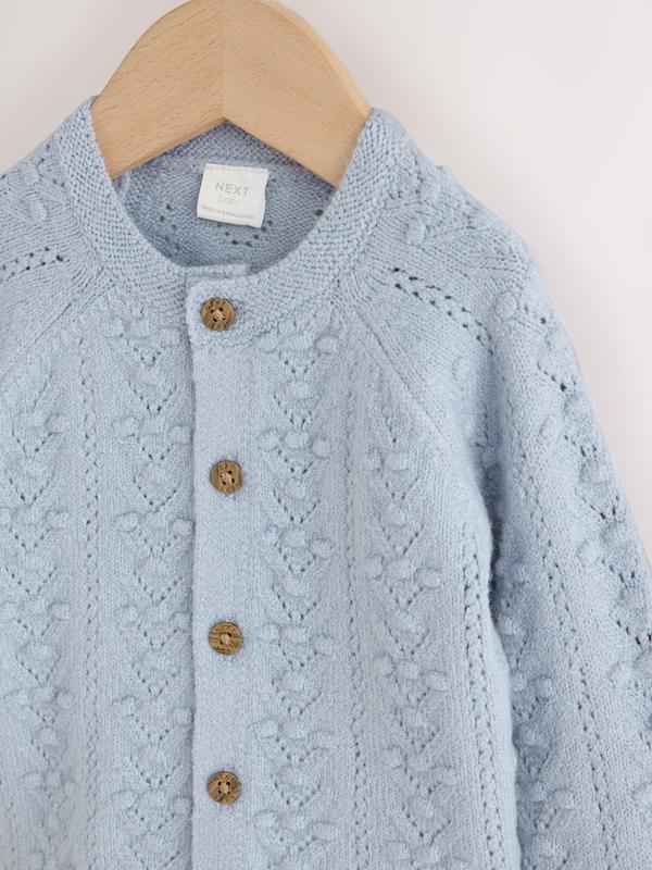 ژاکت بافت نرم نوزادی آبی نکست | Next Blue Soft Touch Knitted Baby Cardigan