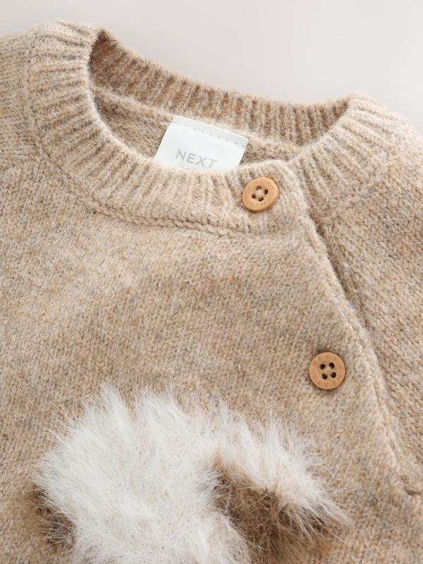 ست پلیور و لگینگ بافت طرح گوسفند قهوه‌ای نکست | Next Brown Sheep Baby Knitted Jumper and Leggings Set