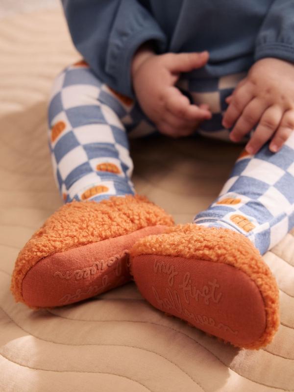 پاپوش و کفش عروسکی نوزادی طرح کدو تنبل نارنجی نکست | Next Orange Pumpkin Baby Slip-On Shoes