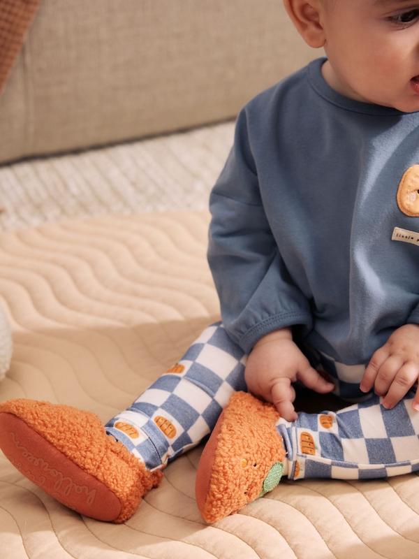 پاپوش و کفش عروسکی نوزادی طرح کدو تنبل نارنجی نکست | Next Orange Pumpkin Baby Slip-On Shoes