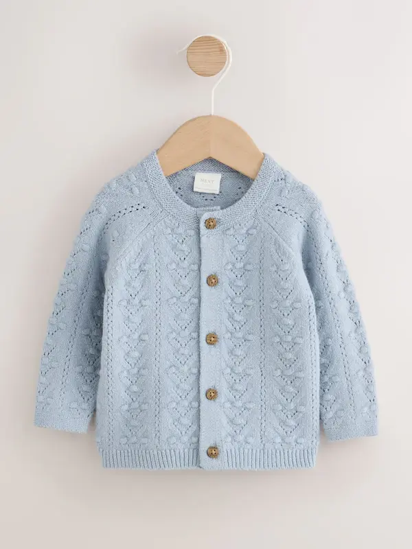 ژاکت بافت نرم نوزادی آبی نکست | Next Blue Soft Touch Knitted Baby Cardigan