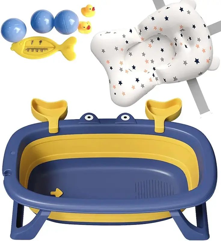وان حمام تاشو و قابل حمل نوزاد پرمیفی همراه با بالشتک حمام | PREMIFY Baby Bathtub Portable With Baby Cushion