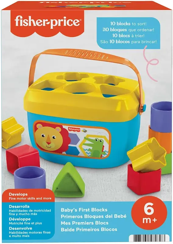 ست مکعب‌های آموزشی و جای‌گذاری اشکال فیشر-پرایس | Fisher-Price Baby's First Blocks Set, Shape-Sorting Toy