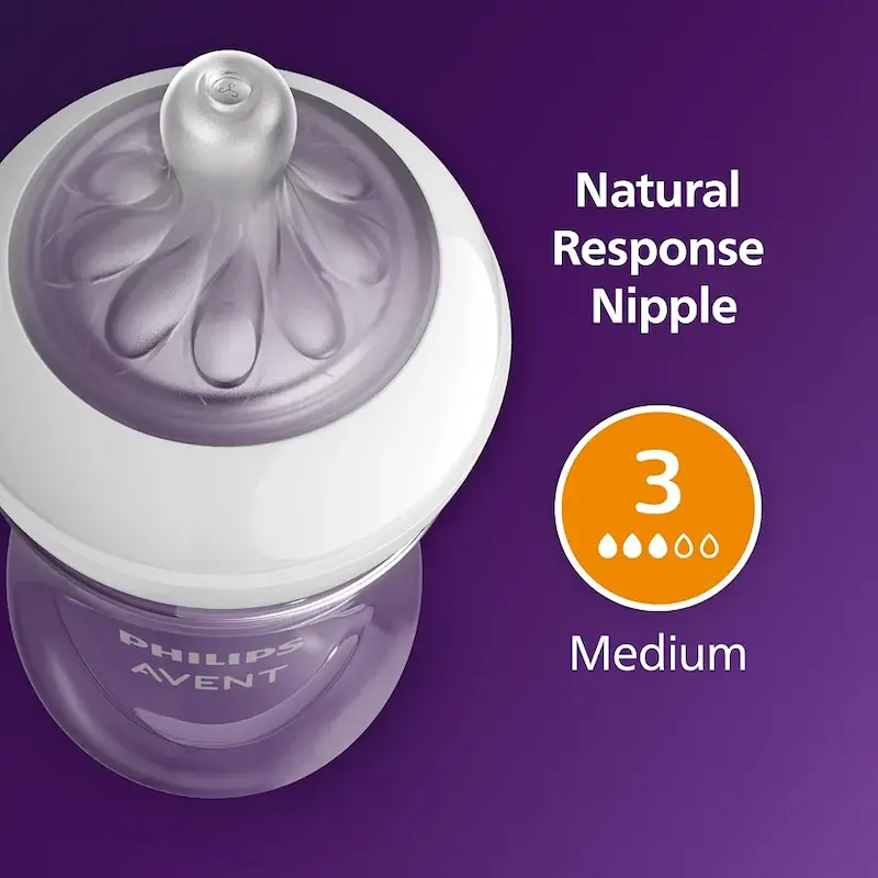 شیشه شیر ۴ عددی اونت فیلیپس ۲۶۰ میلی لیتری مدل Philips baby bottle | Natural Response