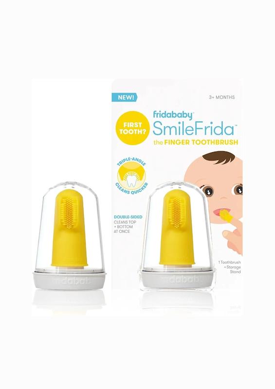 مسواک انگشتی نوزاد فریدا بیبی مدل اسمایل‌فریدا با محفظه نگهدارنده |  Fridababy SmileFrida The Finger Toothbrush